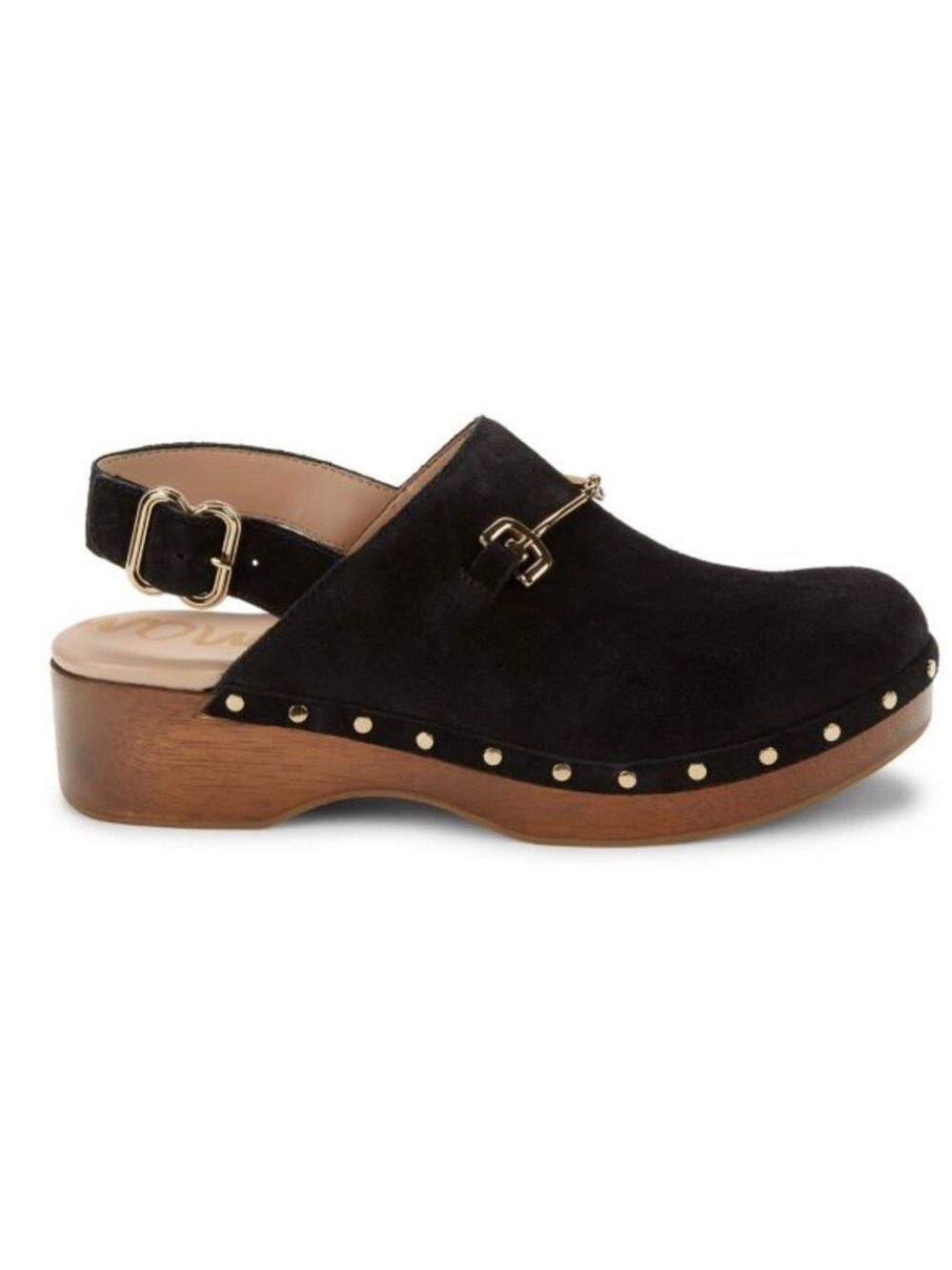 Sam Edelman Hilda Suede Studded Bit Buckle Platform Clogs - NWT - Picture 3 of 12